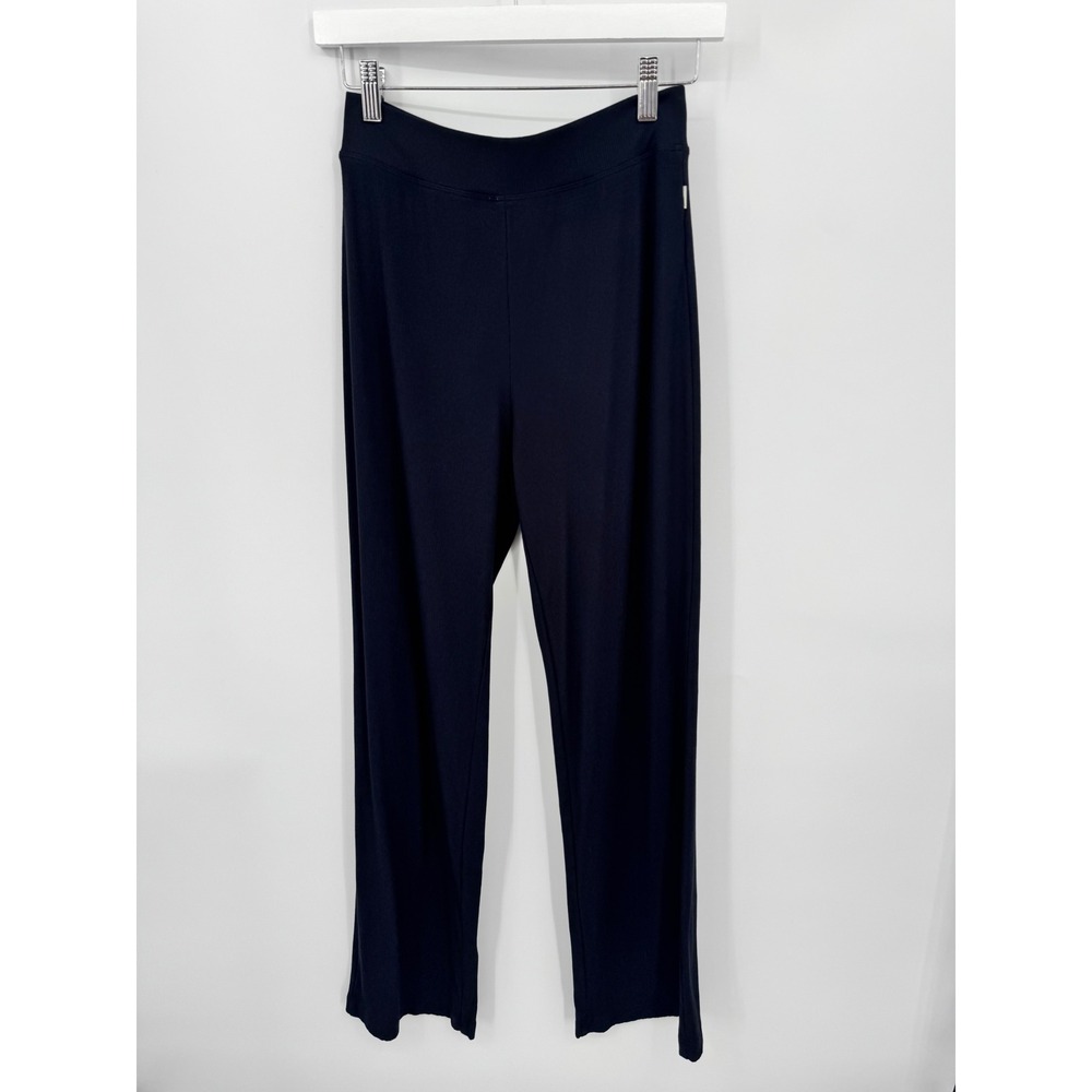 Vuori Pose Pant Women S Black Ribbed High Rise Straight Leg Yoga Loungewear